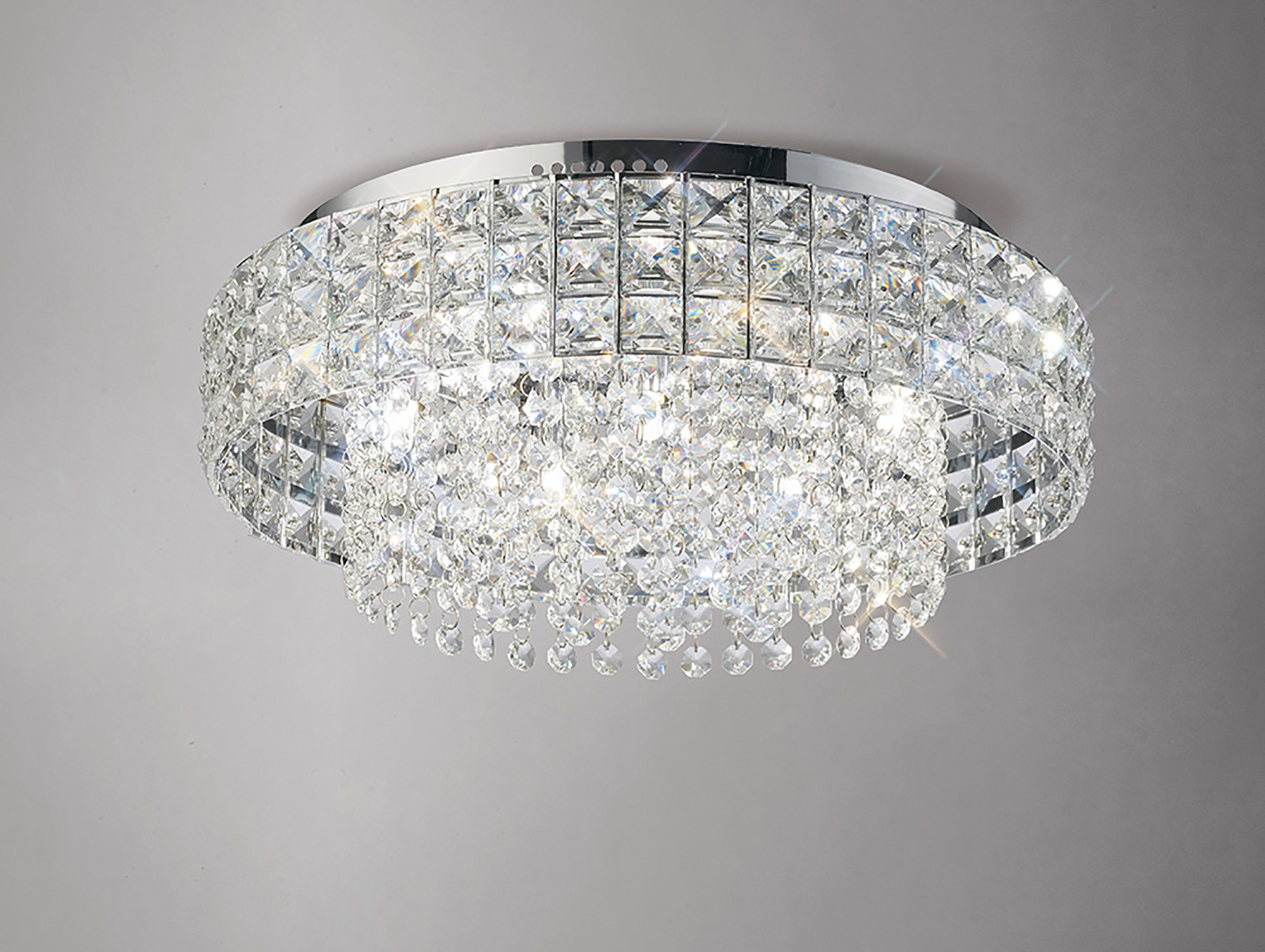 IL31151  Edison Crystal  Flush Ceiling 7 Light